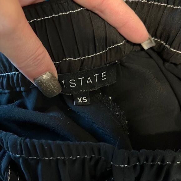 1. State Black and White Wide Leg Culotte, XS! - Picture 7 of 8